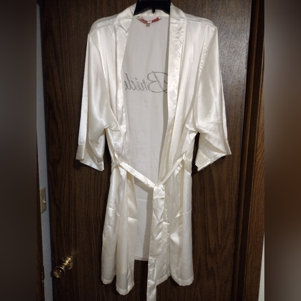 Ivory Satin Bridal Robe